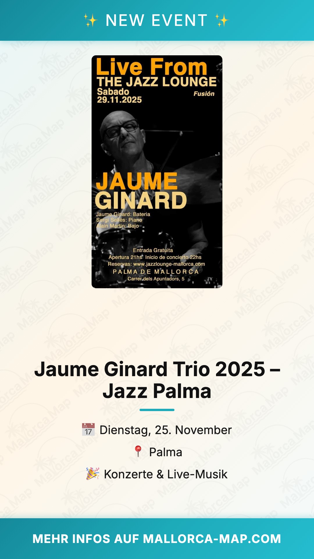 Jaume Ginard Trio 2025 – Jazz Palma - Bild 1