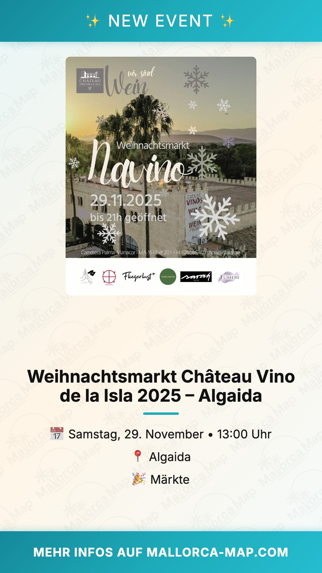 Weihnachtsmarkt Château Vino De La Isla 2025 – Mercado En Algaida - Bild 1