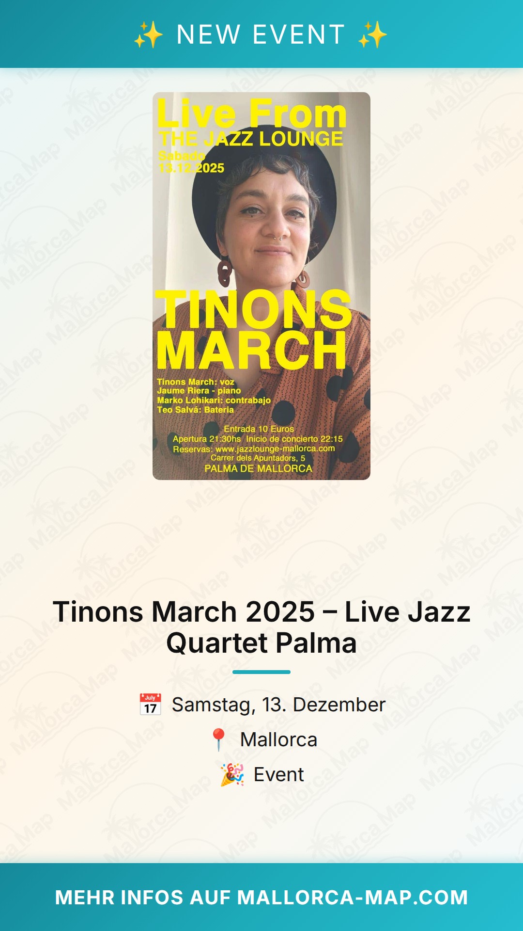 Tinons March Live Jazz Quartet 2025 – Jazz Palma - Bild 1