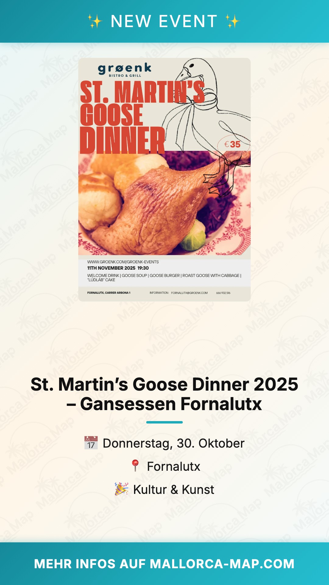 St. Martin’s Goose Dinner 2025 – Cena En Fornalutx - Bild 1